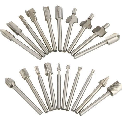 Paquet de 20 fraises de coupe en carbure de tungstène Dremel forets meuleuse rotative (1/4)