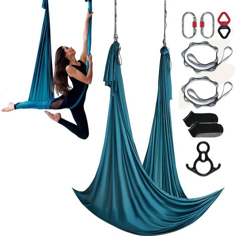 Entraînement aérien à la maison - hamac de yoga aérien 10 x 2,8 m, inversion et danse aérienne, nylon 100 g/m² (1/5)