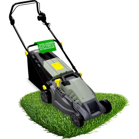 Tondeuse à Gazon électrique à Induction – Tondeuse à Gazon réglable 5 hauteurs de Coupe, diamètre de Coupe 380 mm, Vitesse 3000 TR/Min, 1600 W, 230 V, avec Panier de Collecte 50 L, 143 x 105 x (1/5)