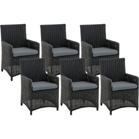 6er Set Gartenstuhl Fontana 5mm schwarz eisengrau