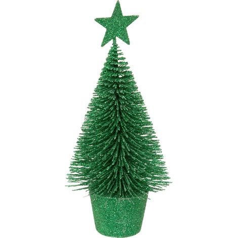 Déco de Noël Sapin de table Vert à Paillettes H 14 cm - Feeric Christmas (1/3)