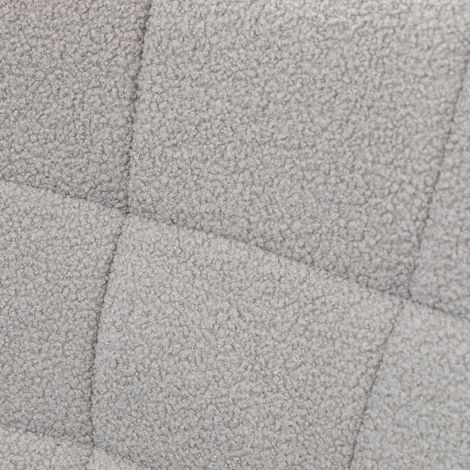 Berceuse en bois et acier avec revêtement bouclé gris, dimensions 71x98x101 cm (1/5)