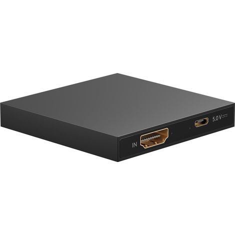 Goobay 58480 Divisor HDMI 1 en 2 out/4K a 30 Hz (2160 p) / Conmutador HDMI 1.4 para Dos monitores con 60 Hz a 1080p
