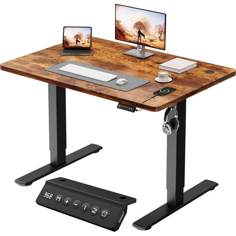 Bureau Assis-Debout Électrique 100x60cm, USB (1/5)
