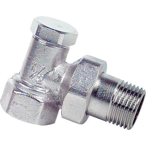 Raccord radiateur - T de réglage forme équerre DN15 1/2" nickele
