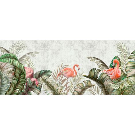 Papier peint panoramique - Flamants Roses - 130 cm x 53 cm (1/2)