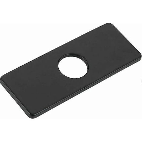 Ecleanfy - Plaque de recouvrement pour mitigeur, cache-trou, robinet de lavabo en acier inoxydable pour salle de bain et cuisine. (Noir) 1 pièce (1/4)