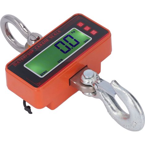 Balance électronique industrielle orange pour grue, 1500 kg (3000 lb), avec écran LCD, étanche, sans fil, prise européenne, 100-240 V.