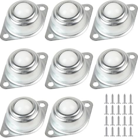Lot de 8 roulettes à billes pour charge lourde, 16 mm, en nylon, 360 °, avec vis M3, petites roulettes pour le transport de marchandises, meubles, appareils de cuisine, machines industrielles (1/5)