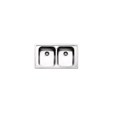 Apell VE862IBC Serie Venezia Lavello da Incasso 2 Vasche 86x50 cm Acciaio Inox colore Spazzolato (1/2)