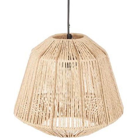 Suspension design en papier et fer coloris beige - Dim : D.29 x H.26 cm -PEGANE- (1/2)