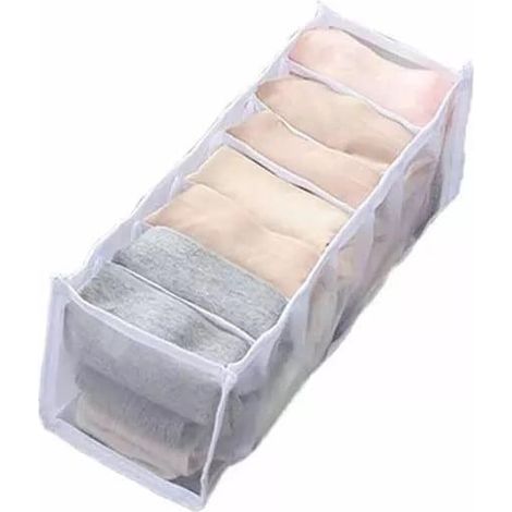 Cleafe - Organizer Per Cassetti 7 Scomparti Tessuto Biancheria Intima Salvaspazio 59978 - (1/3)