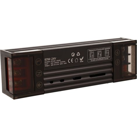 Trasformatore LED slim 24V dimmerabile DIP, alimentatore sottile IP20 uso interno, Disponibili 60W 100W 150W 200W 300W (60W) (1/3)