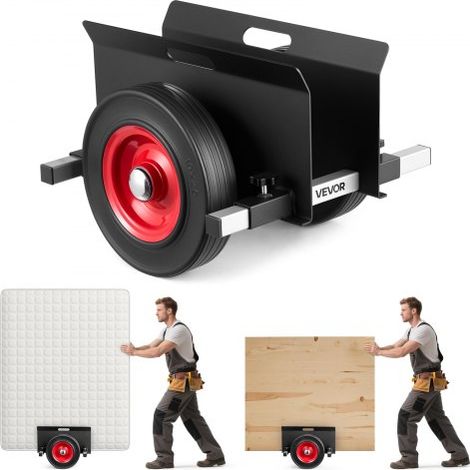 Carro Portaplacas, Carga 453,6 kg, con Ruedas de Goma, Rodillo para Placas, Ayuda para el Transporte de Placas de Acero, Colchones, Puertas y Paneles de Yeso, Negro, 412 x 450 x 300 mm (1/5)