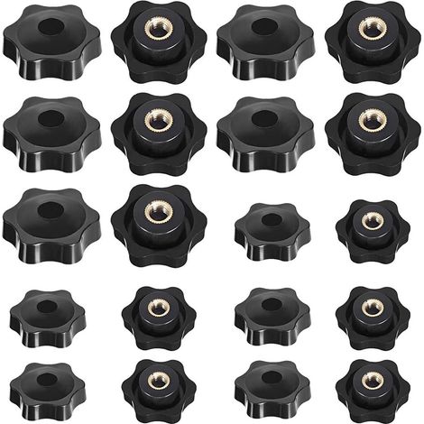 20 Pièces M6 Et M8 Boutons en étoile Bouton Moleté à Filetage Femelle étoile Tête écrous De Serrage Bouton Serrage En Plastique Bouton de Serrage à Filetage Moleté pour Machine Outil Armoire (1/5)