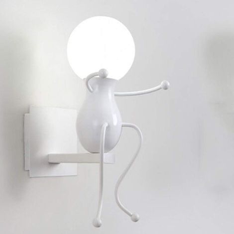 Humanoid Wandleuchte E27 Kreative Dekorative Wandleuchte Moderne Innen für Schlafzimmer Kinderzimmer Korridor - Weiß