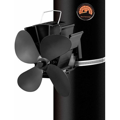 LAN Kaminofenventilator, 4-Blatt-Kaminventilator mit Wärmeantrieb für Kamine und Pelletöfen, leise, wärmebetrieben, umweltfreundlich, ideales Weihnachtsgeschenk (1/5)