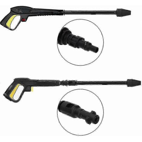Pistolet à eau haute pression avec lance de pulvérisation réglable et lance rotative, compatible avec les nettoyeurs haute pression Lavor. (1/4)