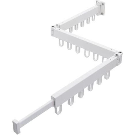 BUNTHAUS Séchoir À Linge Pliant Blanc Etendoir Linge Exterieur Pliable, 3 Étages Sechoir A Linge Mural Intérieur, Aluminium Séchoirs À Linge pour Balcon Buanderie Salle, Portant A Vetement