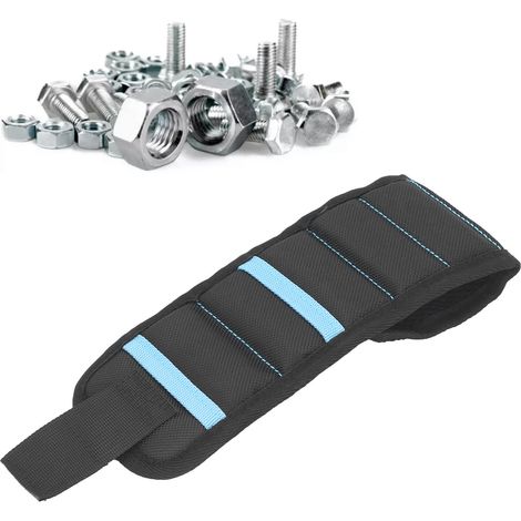 Werkzeugtasche für Elektriker mit doppelter schwarzer Tasche, 5 Fächern, 20 magnetischen Fächern, magnetischer Handschlaufe, magnetischem Aufnahmegerät, Schraubenhalter, magnetischer Handschlaufe. (1/5)