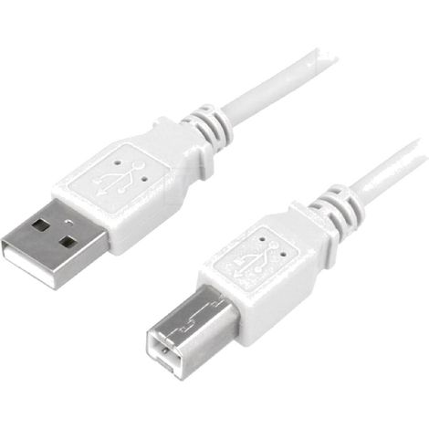 Cable USB 2.0 USB A male USB B prise male 1.8m - Gris