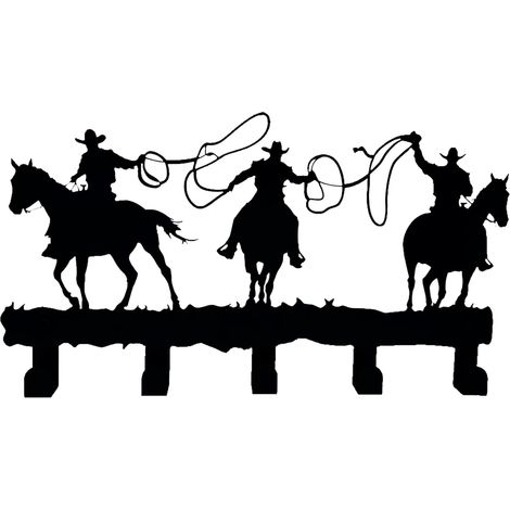 Gancho de pared metálico con estampado vaquero, que puede usarse como perchero y llavero. Ideal para almacenamiento, sala de estar, oficina, etc. (1/5)