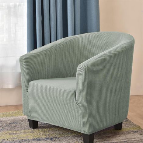 Extensible Housse de Fauteuil Chesterfield Jacquard Couleur Unie 1 Place Housse de Canapé Salon Club Facile à Installer et à Laver Couverture de Fauteuil(Menthe Verte) (1/5)