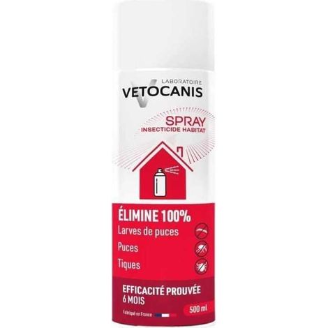 Spray anti-parasitaires - VETOCANIS - Anti-Puces, Anti-Tiques pour Habitat