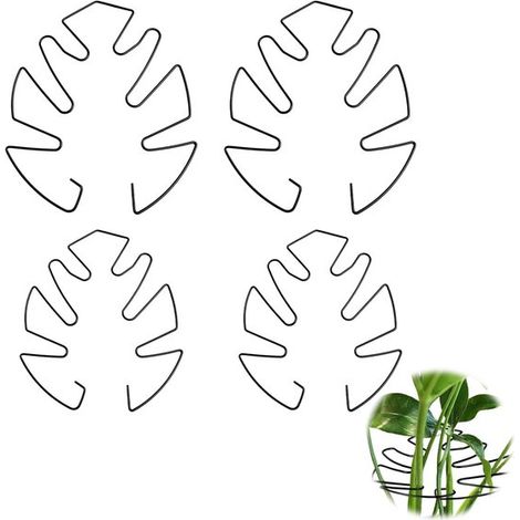 Dailygoods Monstera Stütze 4 Stück Rankhilfe für Kletterpflanzen Edelstahl Pflanzenzubehör Gesamtmaße 19 × 17 × 1 cm (1/5)