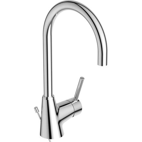 Ideal Standard CeraLine - Miscelatore da lavabo, con sistema di scarico e braccio di erogazione girevole, cromo BC195AA (1/5)