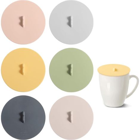 6 Pièces Couvercles en Silicone Réutilisables Anti-Poussière pour Tasse Verres à Boire Café Mug Chope de Bière (10cm) (Multicolore) (1/5)