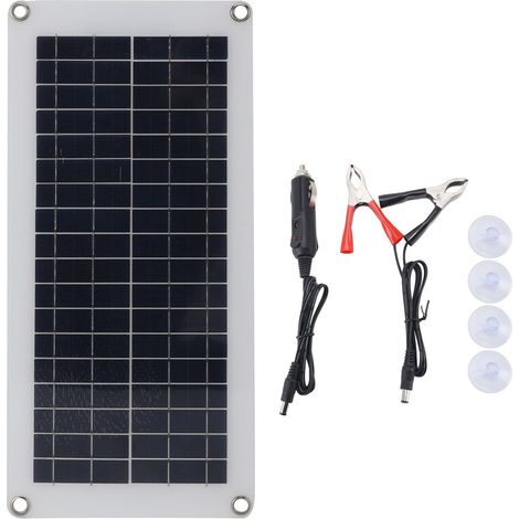 Ortviai Panneau Solaire Portable 20 W 18 V Polycristallin Étanche pour Camping, Bateau, VR et Voiture (1/5)