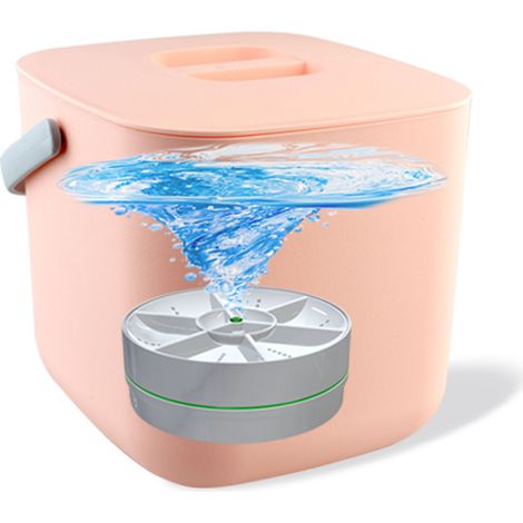 Mini lave-vaisselle, lave-fruits et légumes portable, lave-vaisselle à ultrasons de comptoir, 100-240V, cuve rose, norme européenne. (1/5)