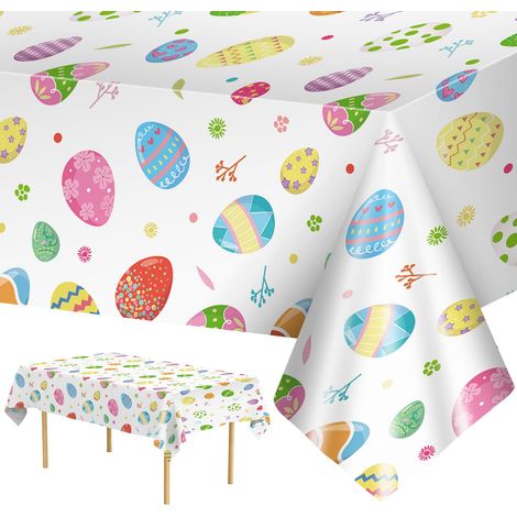Paquete de 2 chimeneas de Pascua, colores brillantes de Pascua, chimenea rectangular de plástico desmontable, para decoración de mesa de Pascua y artículos para fiestas, 108 x 54 pulgadas. (1/5)