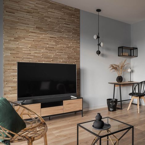 Panneau Mural 3D Bois Chêne Massif Correctus - Relief Structuré - 72x10cm - 1m²/boîte - Revêtement Mur Accent Intérieur