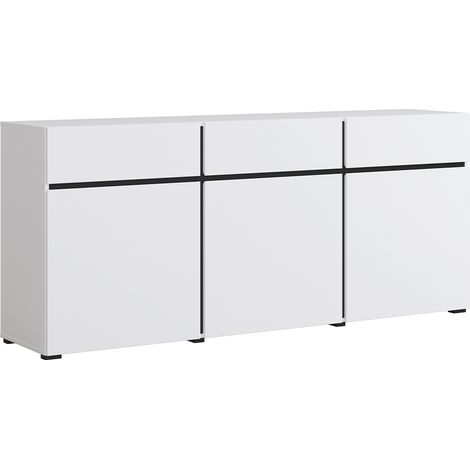 Buffet 3 ante 3 cassetti Lilia bianco 78cm