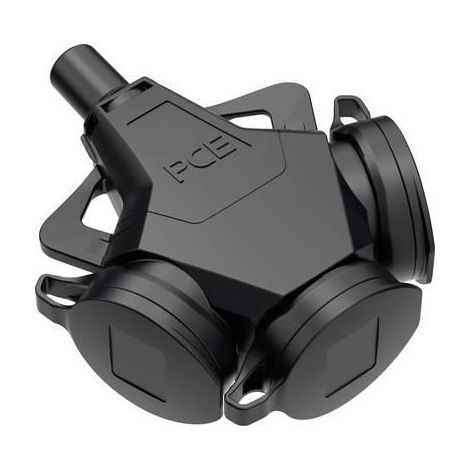 Adaptador triple pc electric 243711-ss negro 250 V caucho