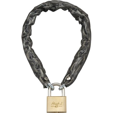 Catena in acciaio temprato con chiave Loops, bici, barriere, Ø 6mm, 0.6m, guaina in PVC, chiusura 45mm, 2 chiavi - THIRARD