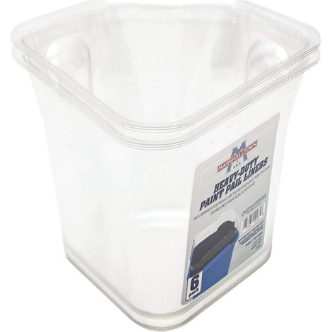 Marshalltown Heavy-Duty Paint Pail Liners Pack of 6 - Durable Protective Liners for Paint Buckets (Model M/TMHDPL6)