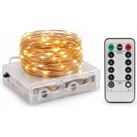 10 m Copper LED String Lights 100 Lamps for Gold Decoration (1/5)
