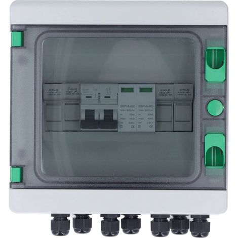 Scatola combinata per impianto fotovoltaico con interruttore automatico di protezione da fulmini e dispositivo di protezione da sovratensione 2 in 1, uscita DC 550V, impermeabile IP65 e inverter MPPT.