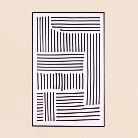 Toile imprimée motifs géométriques noirs et blancs 60x90cm (1/5)