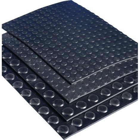 MÖLLER Gummiflachnoppenmatte ElaQprem B.1,20m L.10m D.3mm schwarz NR/SBR Rl.MÖLLER