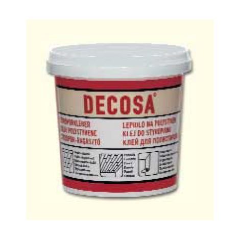 Decosa – Colle polystyrène sans solvant 1 kg – Séchage rapide – Pour plafonds et lambris en polystyrène – Application sur supports absorbants