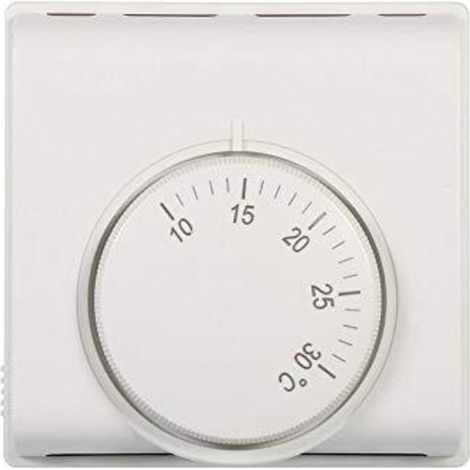 Thermostat Mécanique - 220 V - Réglage Température 10 ℃ à 30 ℃ - Pour Climatisation Centrale - Blanc - 8,4 x 8,4 x 3,8 cm (1/5)