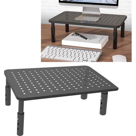 Laptopständer für den Schreibtisch – Höhenverstellbar – Ergonomisches Arbeiten – Stabile Eisenkonstruktion – Bis zu 20 kg – Schwarz (1/5)
