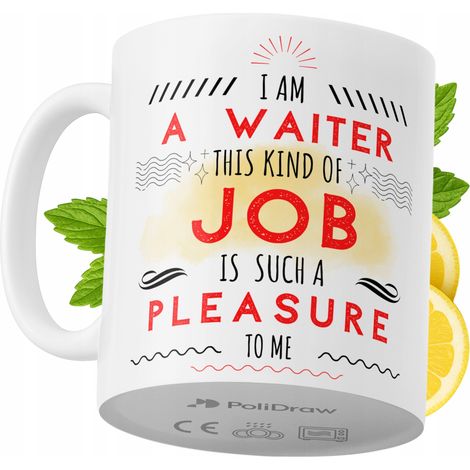 Taza de café/té divertida con diseño de texto humorístico para camareros. Taza ideal para cumpleaños, santos y días festivos. Taza premium para ocasiones especiales en casa, la oficina o el trabajo. C (1/5)