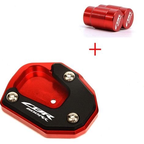 (Rouge A) Compatible avec HONDA CBR600RR CBR 600RR 2007-2022 2021 2020 Bouchon de valve et béquille latérale, extension de béquille, plaque de support maxpower (1/4)