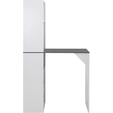 Maison Exclusive - Mesa alta de bar con armario blanca 115x59x200