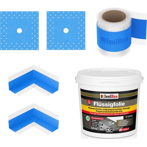 Dichtset Dusche Flüssigfolie 5,5 kg Abdichtset Dichtband Duschelement Bad Set (1/5)